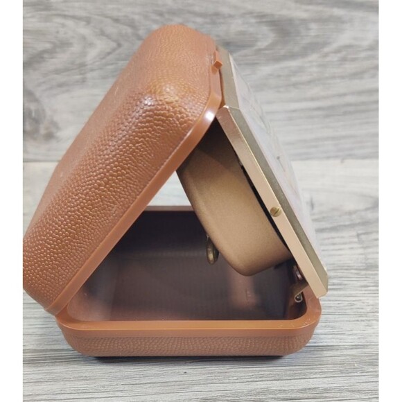 Working Vintage WESTCLOX Wind Up Travel Alarm Clock with Brown Folding Case * - Picture 5 of 9